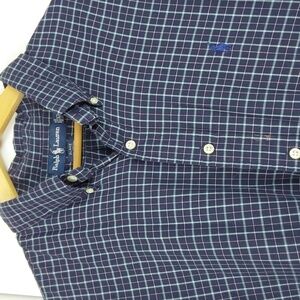 Ralph Lauren |Mens Blue/ White Checkered Cotton Button Down Dress Shirt Sz.XXL